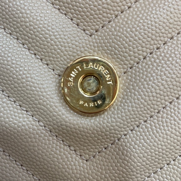 YSL Large Monogram Matelasse Shoulder Bag Nude Powder - Picture 8 of 16